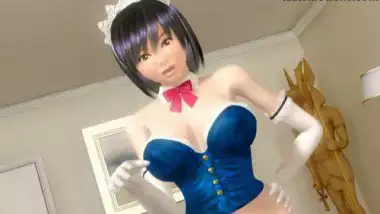 Animated shemale cutie pleasuring a pussy