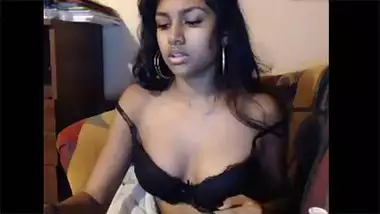 Eye-catching chick needs some oil for her small Indian titties