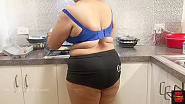 Hira - Hot Milf Sensually Cooks In The Kitchen - Amazing Booty And Boobs