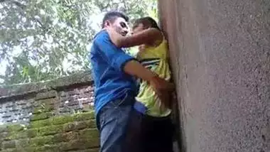 Desi legal age teenager paramours hawt standing quicky sex in outdoors