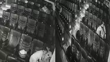 Blowjob in cinema theatre by horny girlfriend